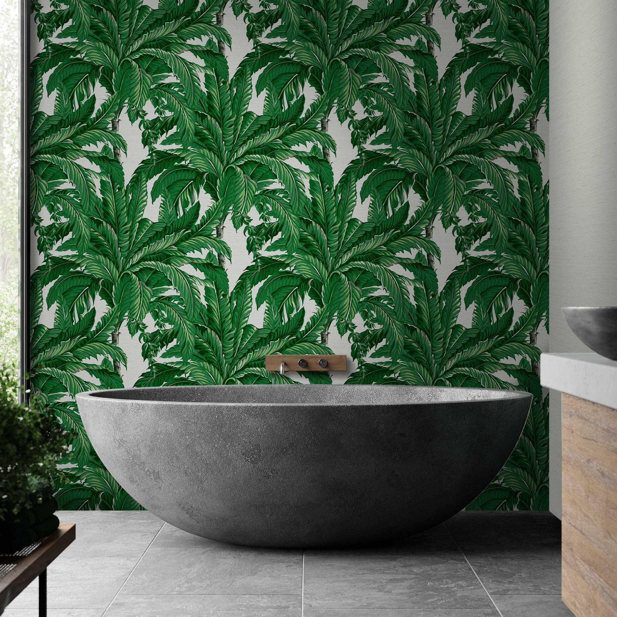 Daintree Palm Wallpaper 112020 By Graham Brown In Pearl White